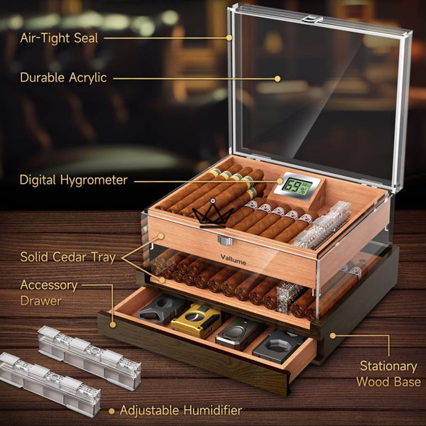 Aerion Vault Luxury Cigar Humidor – Elegance and Transparency