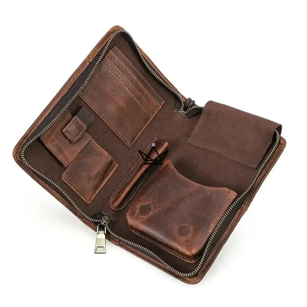 Étui à Cigares en Cuir Personnalisable - Voyageur Tempo - - etui cigare personnalisable - Cadeau, Noël, Anniversaire, Original, Fête des pères, fête des mères - Atelier Atypique