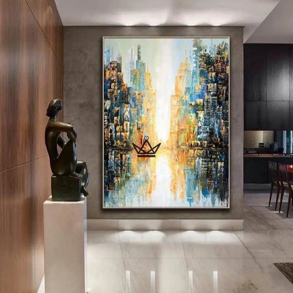 Peinture à l'huile sur toile XXL - Épure moderne - - toile - Cadeau, Noël, Anniversaire, Original - Atelier Atypique