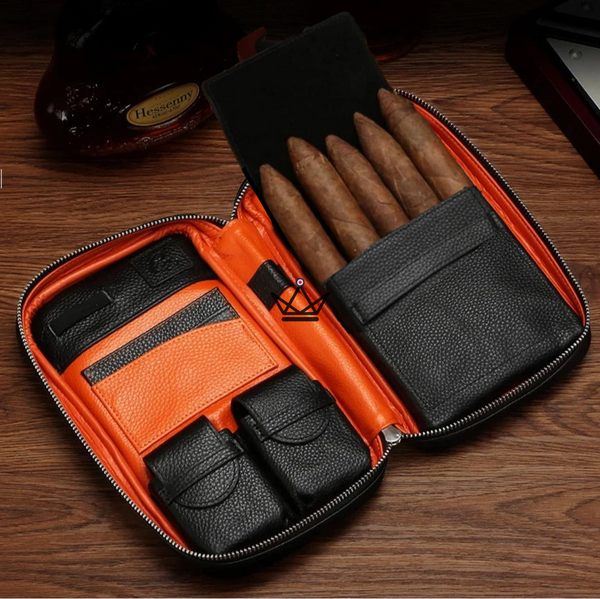 Cave à cigare de voyage en cuir - SPECTRUM STYLE - - cave a cigare - Cadeau, Noël, Anniversaire, Original - Atelier Atypique