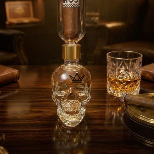 Glazen sigareninfuser, schedelreservoir en houder — INFUSIO SKULL – 2/8