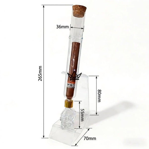 Glazen sigareninfuser, schedelreservoir en houder — INFUSIO SKULL – 8/8