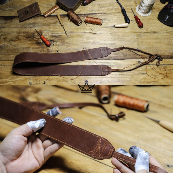 Sangle en Cuir pour Appareil Photo Personnalisable - Voyageur Nomade - - sangle personnalisable - Cadeau, Noël, Anniversaire, Original - Atelier Atypique