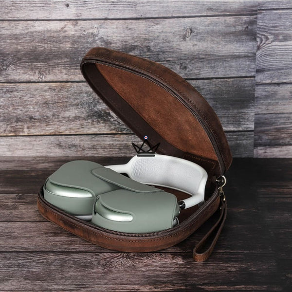 Etui de protection en cuir Apple Airpods Max - LeatherPods Max (personnalisable) - - Etui airpods max personnalisable - Cadeau, Noël, Anniversaire, Original - Atelier Atypique