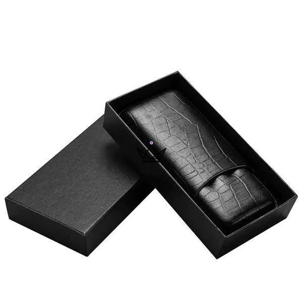 Etui 3 cigares en cuir avec coupe-cigare - Silver Cortez - - etui cigare - Cadeau, Noël, Anniversaire, Original - Atelier Atypique
