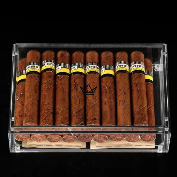 Cave à cigare transparente - Crystal Clarity - - Cave à cigare - Cadeau, Noël, Anniversaire, Original, Fête des pères, fête des mères - Atelier Atypique