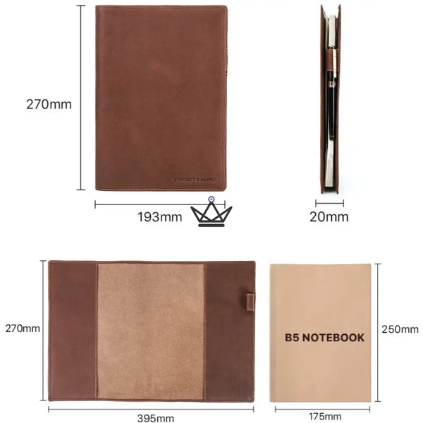 Protège Cahier en Cuir Personnalisable - Voyageur Intemporel - - cahier personnalisable - Cadeau, Noël, Anniversaire, Original, Fête des pères, fête des mères - Atelier Atypique