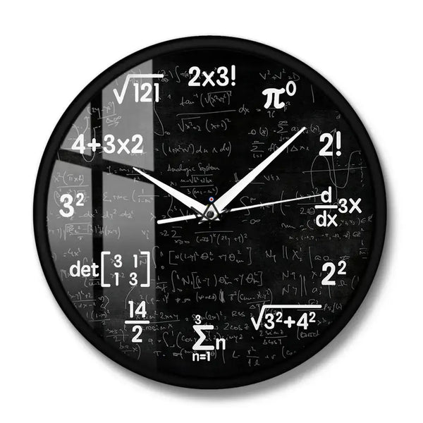 Wandklok schoolbord wiskundige vergelijkingen - THEOREMA