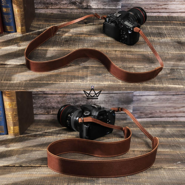 Sangle en Cuir pour Appareil Photo Personnalisable - Voyageur Nomade - - sangle personnalisable - Cadeau, Noël, Anniversaire, Original - Atelier Atypique