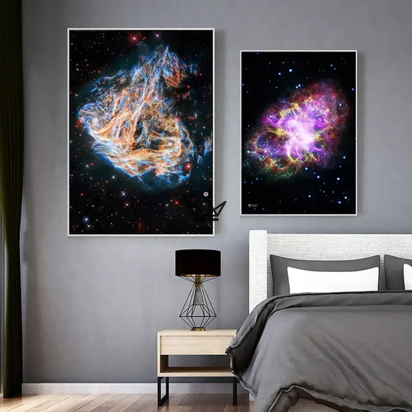 Poster van nevel en sterrenstelsel op canvas, 17 visuals - NEBULA