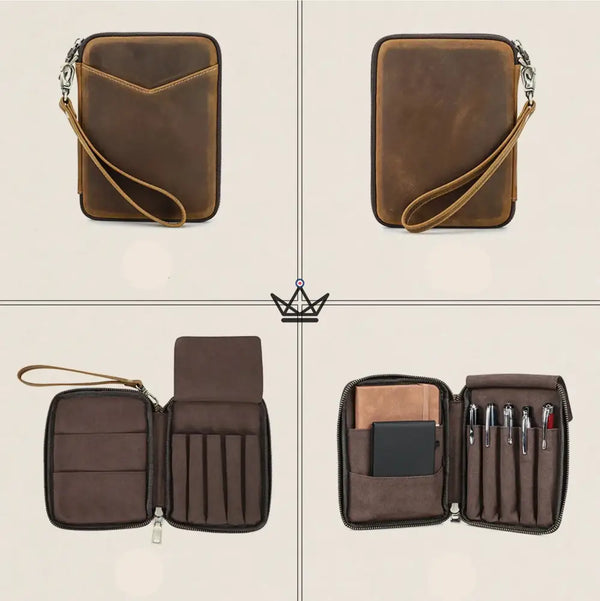 Organiseur de Poche en Cuir - Stylos & carnets personnalisable - VOYAGEUR Plume