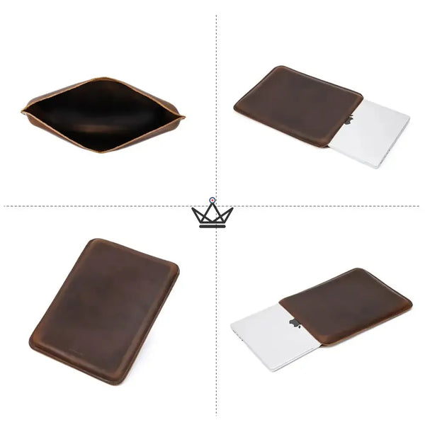 Personaliseerbare leren Macbook-hoes 13"-14" - Voyageur SKIN