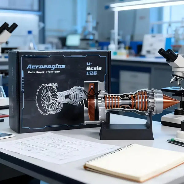 Doorsnede-model van een turbofan-vliegtuigmotor, 3D-kit - AEROS