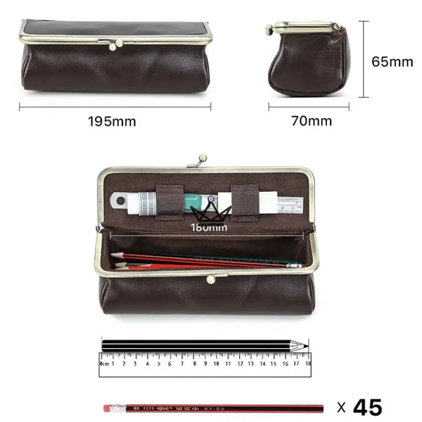 Trousse en Cuir Personnalisable Fermoir Vintage — Voyageur SCRIPT – 4/8
