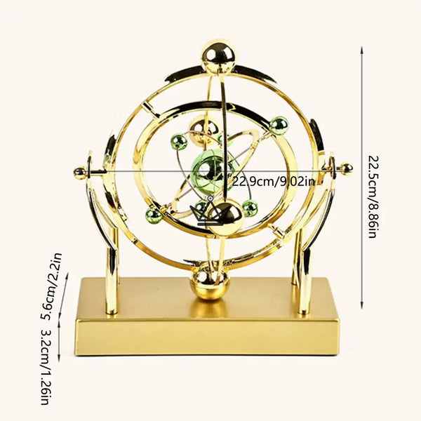 Gouden hemelse orbit kinetisch bureausculptuur - ASTRALIS