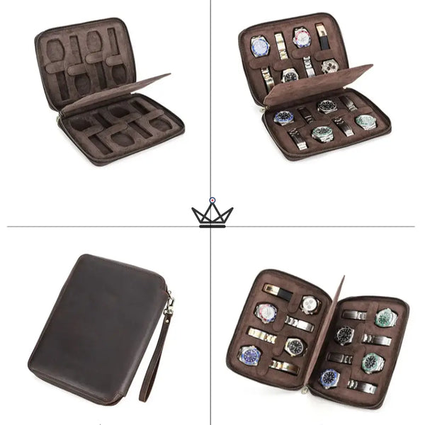 Personaliseerbare reisetui voor horloges – Voyageur Keeper — Volnerfleer, 4 maten: 2 tot 8 horloges – 20/20