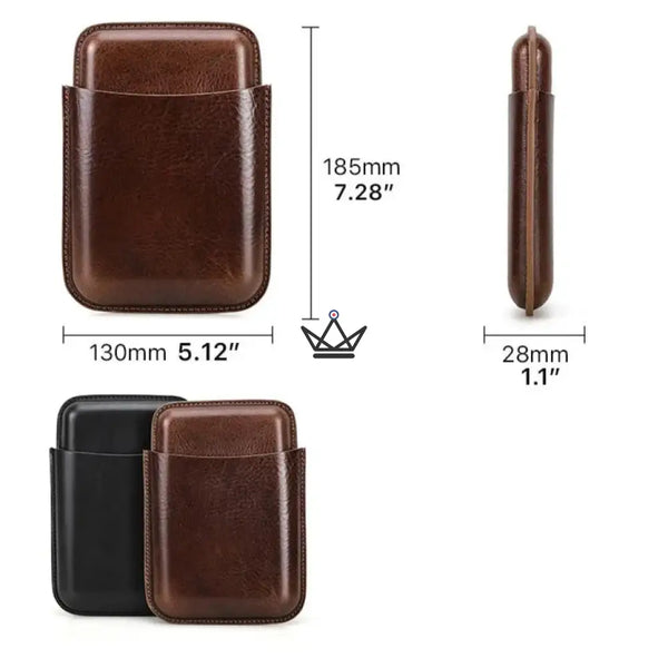 Etui 4 cigares en cuir personnalisable - Voyageur Elixir - - etui cigare personnalisable - Cadeau, Noël, Anniversaire, Original, Fête des pères, fête des mères - Atelier Atypique