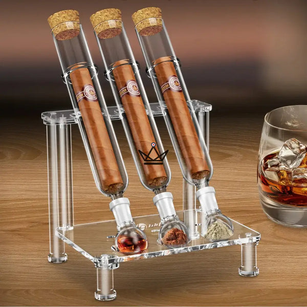 Infuseur à Cigare 3 Tubes INFUSIO ALCHIMÍA — Verre Borosilicaté, Fioles Interchangeables