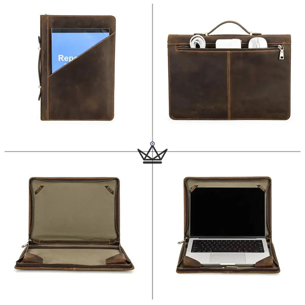 Aanpasbare lederen MacBook-hoes 13"-16" - CODEX Voyager