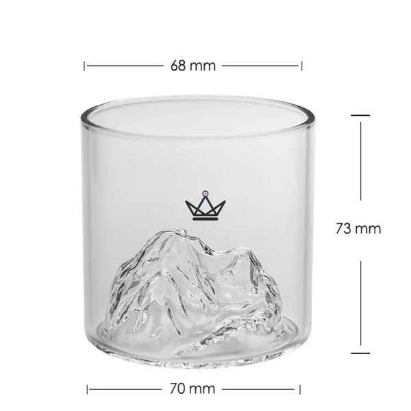 Verre à whisky montagne 3D en coffret bois — SOMMET – 6/8