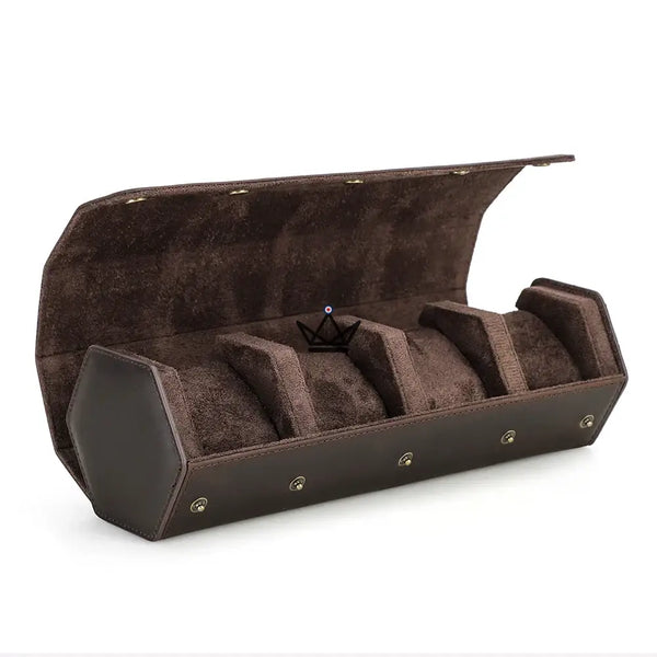 Etui de voyage personnalisable pour montre automatique en cuir — Voyageur Hexagone – 23/26