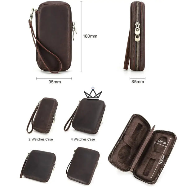 Personaliseerbare reisetui voor horloges – Voyageur Keeper — Volnerfleer, 4 maten: 2 tot 8 horloges – 14/20