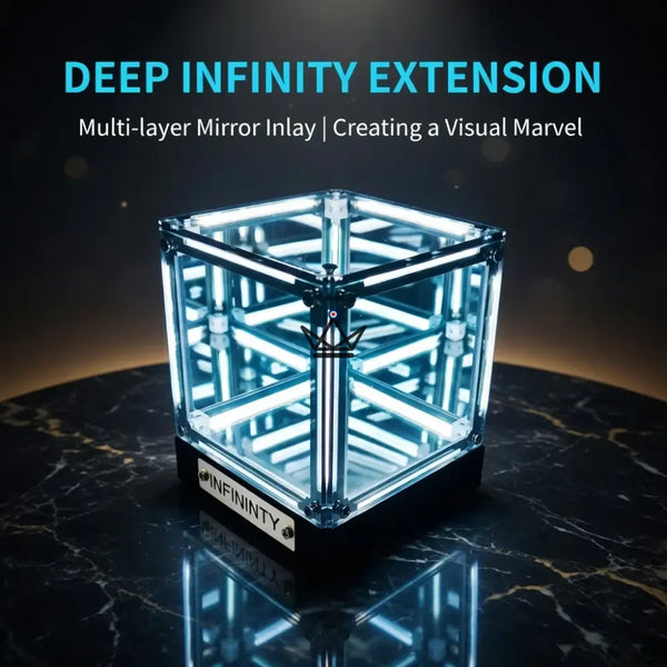 Lampe hypercube LED effet miroir infini rechargeable - QUANTA