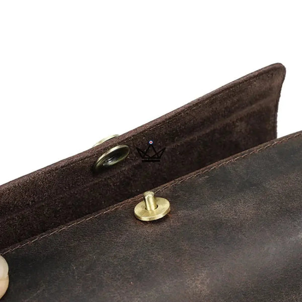Étui à cravates en cuir personnalisable, 1 ou 2 cravates — Voyageur ASCOT – 11/15