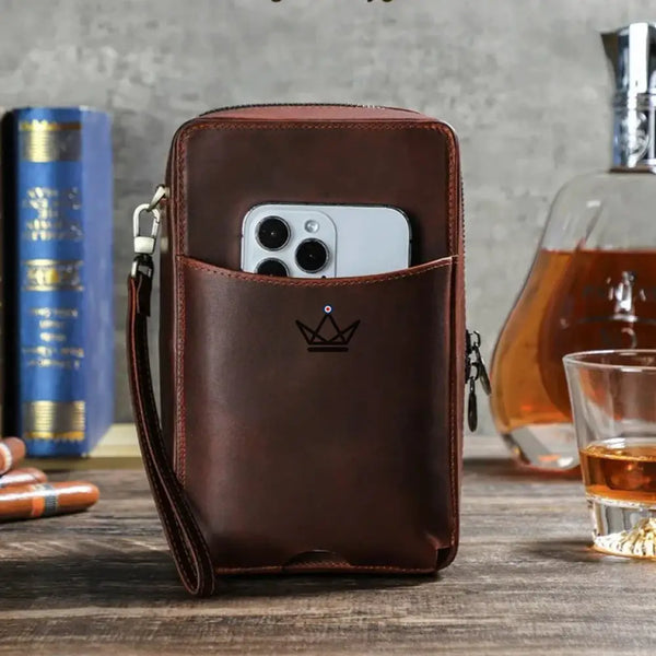 Étui à cigares en cuir personnalisable - Voyageur Sélection - - etui cigare personnalisable - Cadeau, Noël, Anniversaire, Original, Fête des pères, fête des mères - Atelier Atypique