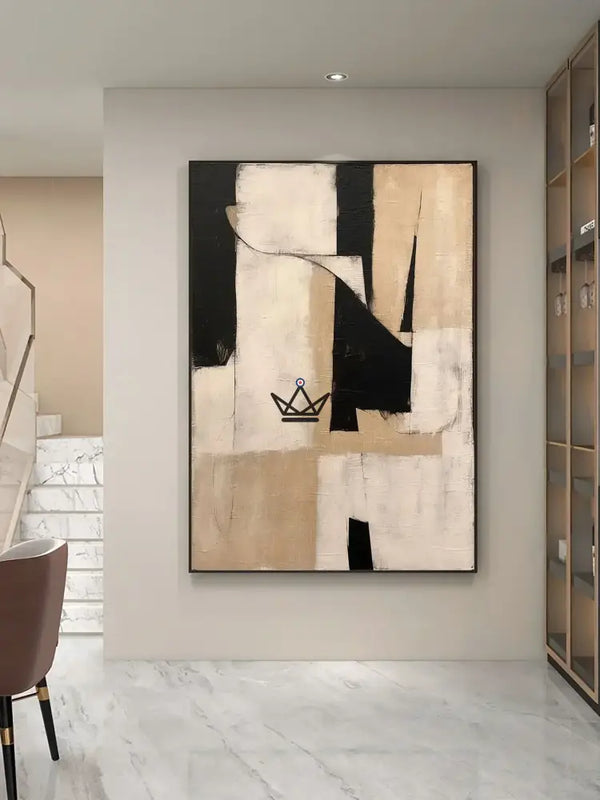 Peinture à l'huile sur toile XXL - Monochrome Abstraction - - toile - Cadeau, Noël, Anniversaire, Original, Fête des pères, fête des mères - Atelier Atypique