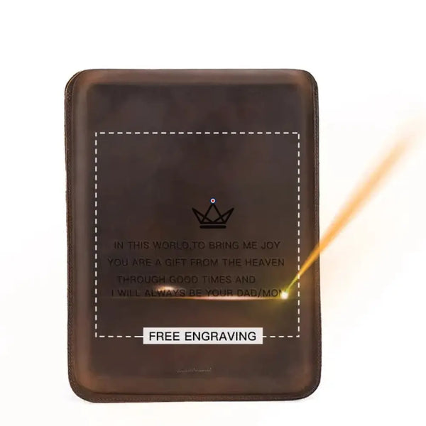Personaliseerbare leren Macbook-hoes 13"-14" - Voyageur SKIN