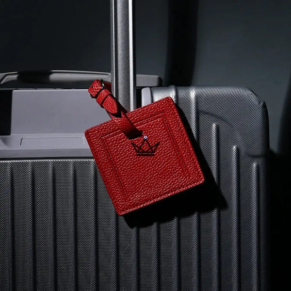 Étiquette Bagage Cuir personnalisable – Voyageur Crest