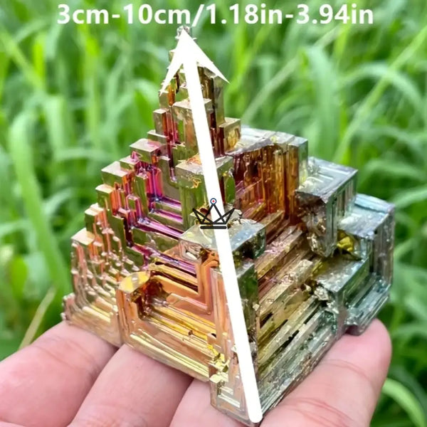 Iridescent bismutkristal in trapvorm, uniek exemplaar - BISMA