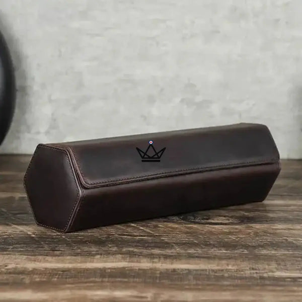 Etui de voyage personnalisable pour montre automatique en cuir — Voyageur Hexagone – 11/26