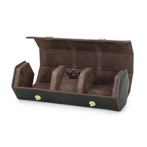 Personaliseerbare lederen reisetui voor horloges en das — GENTLEMAN-reiziger – 6/6
