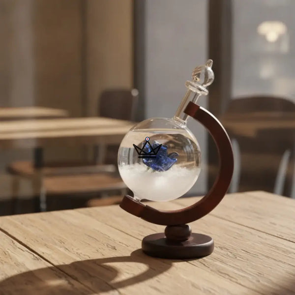 Baromètre à cristaux globe en verre storm glass - AURORE