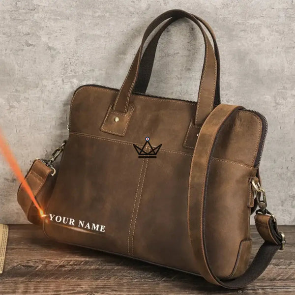 Sacoche de travail en cuir personnalisable - Manhattan - - Sacoche personnalisable - Cadeau, Noël, Anniversaire, Original - Atelier Atypique