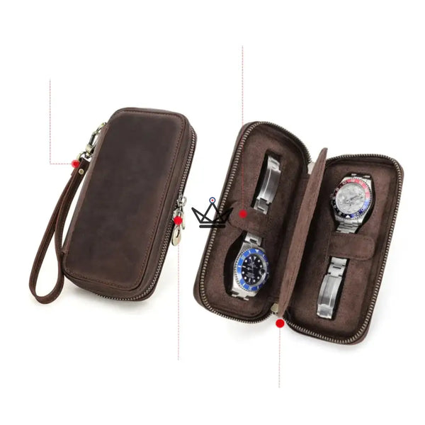 Personaliseerbare reisetui voor horloges – Voyageur Keeper — Volnerfleer, 4 maten: 2 tot 8 horloges – 8/20