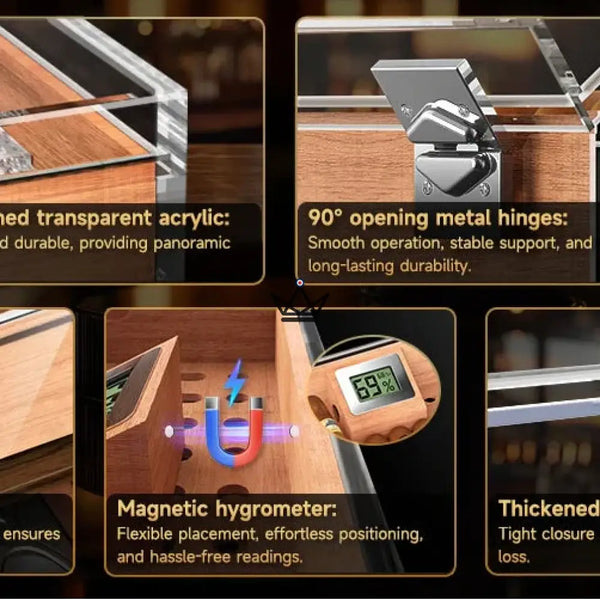 Aerion Vault Luxury Cigar Humidor – Elegance and Transparency