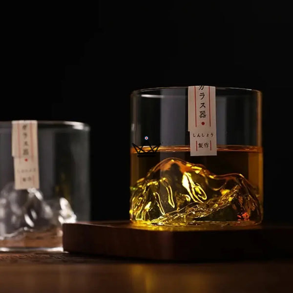 Verre à whisky montagne 3D en coffret bois — SOMMET – 7/8