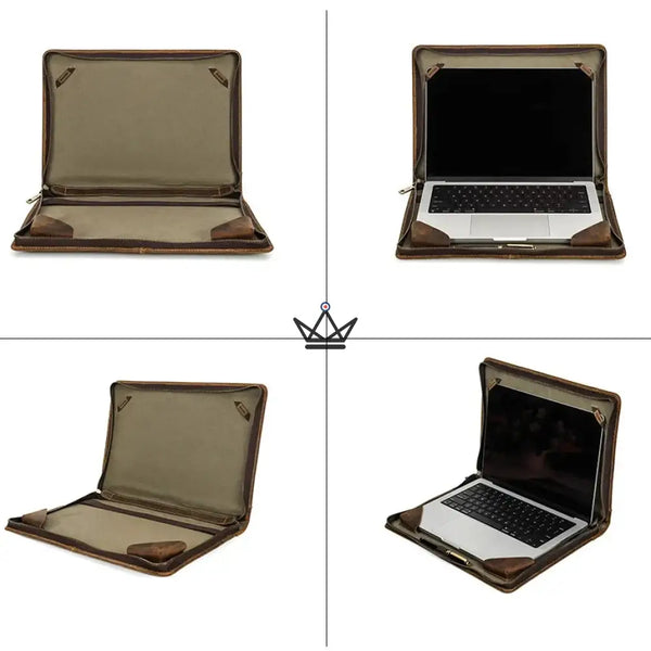 Aanpasbare lederen MacBook-hoes 13"-16" - CODEX Voyager