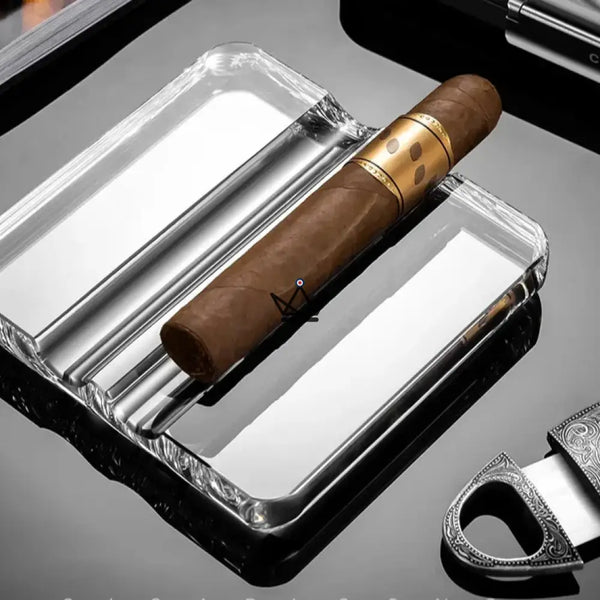 Cendrier cigare en verre transparent - Crystal Duo