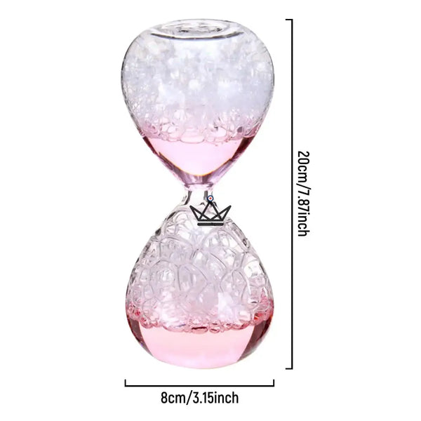 Sablier à bulles en verre, liquide coloré 8 × 20 cm - NIMBUS