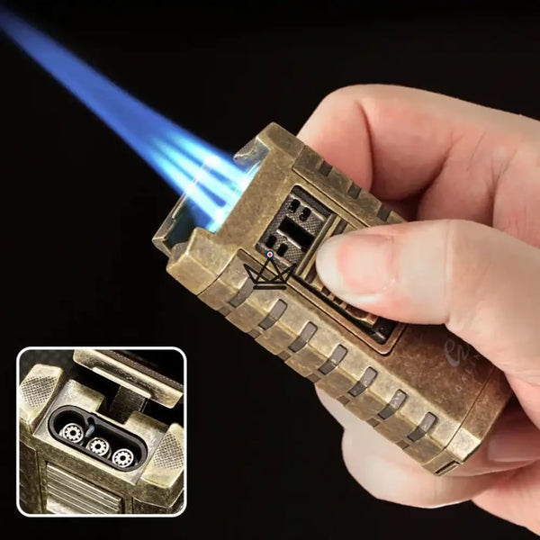 Briquet Chalumeau 3 Torches - Héritage Edition - - briquet - Cadeau, Noël, Anniversaire, Original, Fête des pères, fête des mères - Atelier Atypique