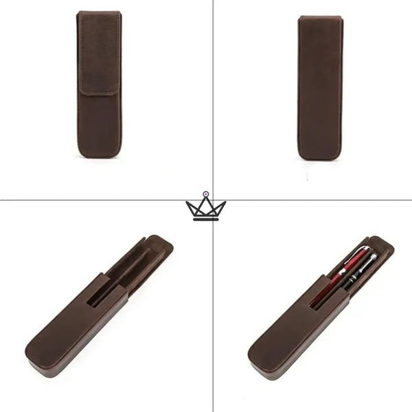 Etui en cuir de luxe pour stylo plume - Magnus (personnalisable) - - etui stylo personnalisable - Cadeau, Noël, Anniversaire, Original, Fête des pères, fête des mères - Atelier Atypique