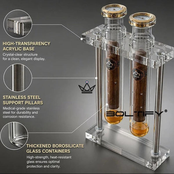 Infuseur à Cigare Double Tube Verre Hygromètre — INFUSIO TWIN – 4/7