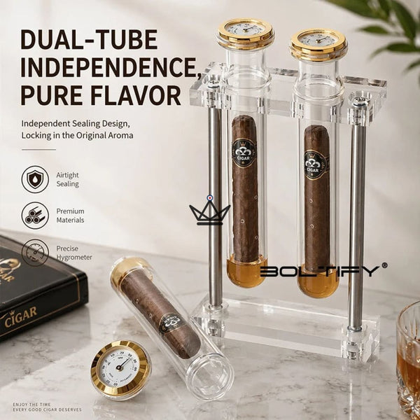 Infuseur à Cigare Double Tube Verre Hygromètre — INFUSIO TWIN – 5/7