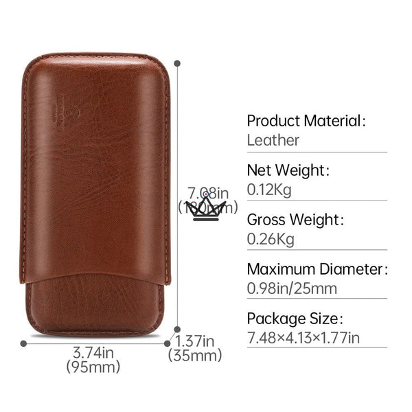 Leather travel cigar case - STORM