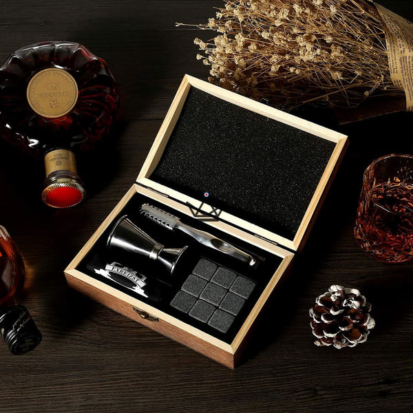 Coffret Pierre à Whisky - Stone Age - - Glaçon - Cadeau, Noël, Anniversaire, Original - Atelier Atypique