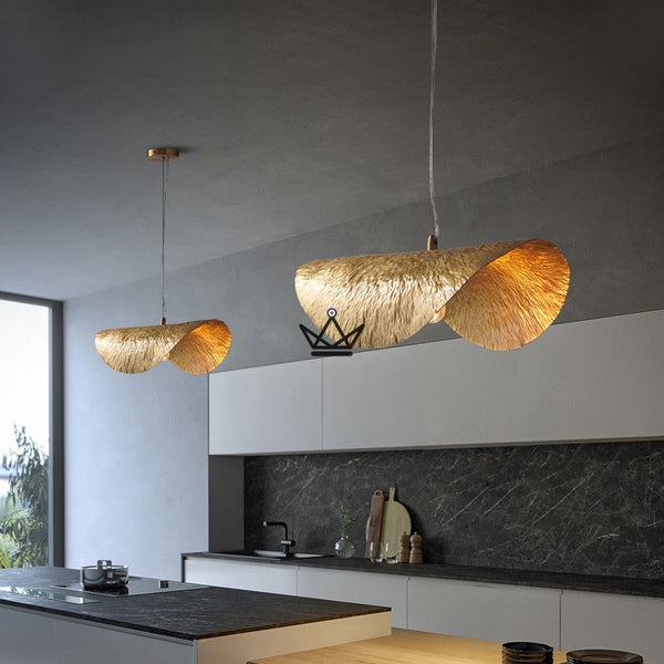 Lustre Suspension Feuille d'Or - Brass Goldyz - - luminaire - Cadeau, Noël, Anniversaire, Original - Atelier Atypique